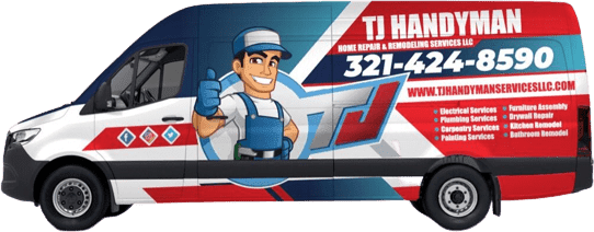 TJ Handyman Services branded van showcasing home repair and remodeling services in Orlando, FL