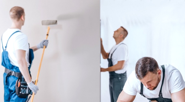 Residential painters applying fresh wall paint inside a Winter Park, FL home