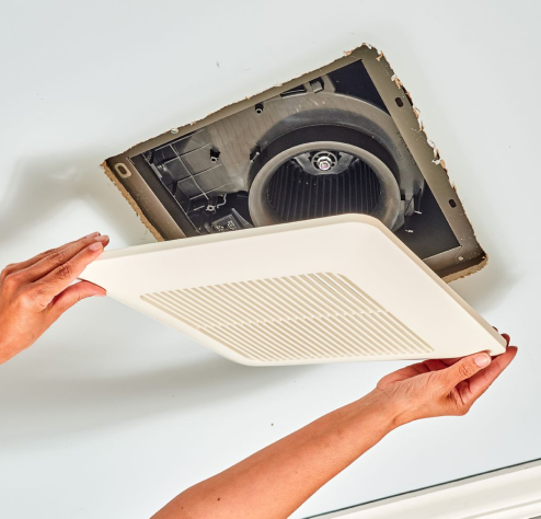 Installing a bathroom exhaust fan to reduce moisture and improve ventilation in Orlando, FL home