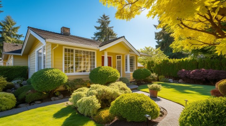 A yellow house with weatherstripping installation 1