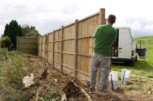 fence installation in progress